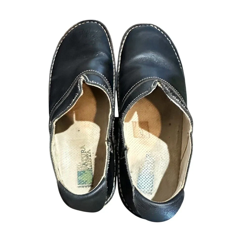 El Naturalista Mens Black Leather Slip On Loafers 43 US 10 Ergonomic Spain Comfy